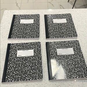 Black and White Composition Notebooks - set of 4
